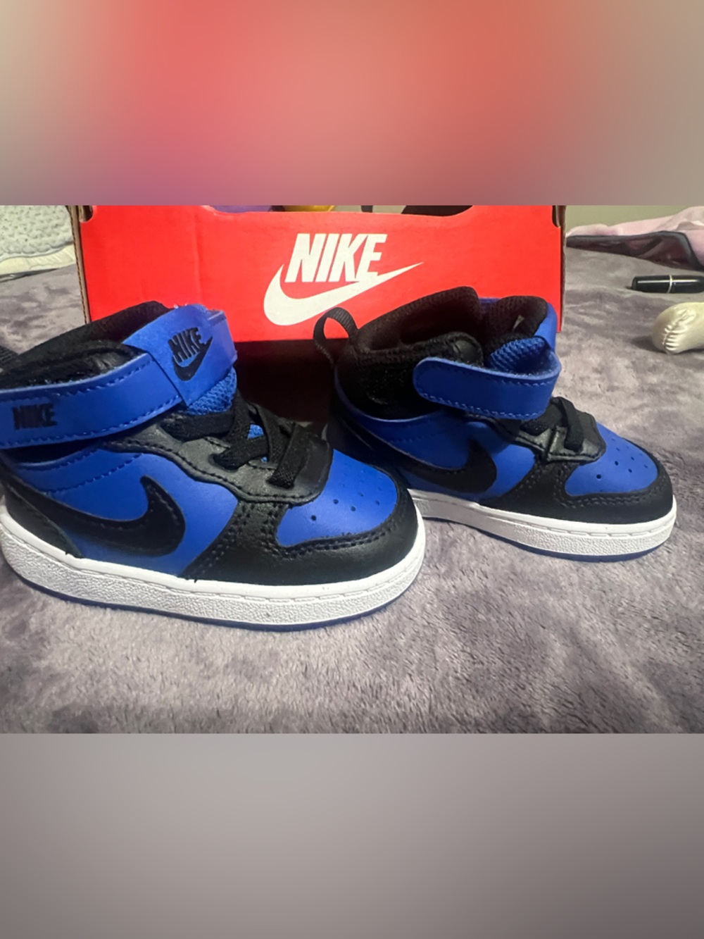 Nike Kids Blue and Black High-Top Sneakers size 5c